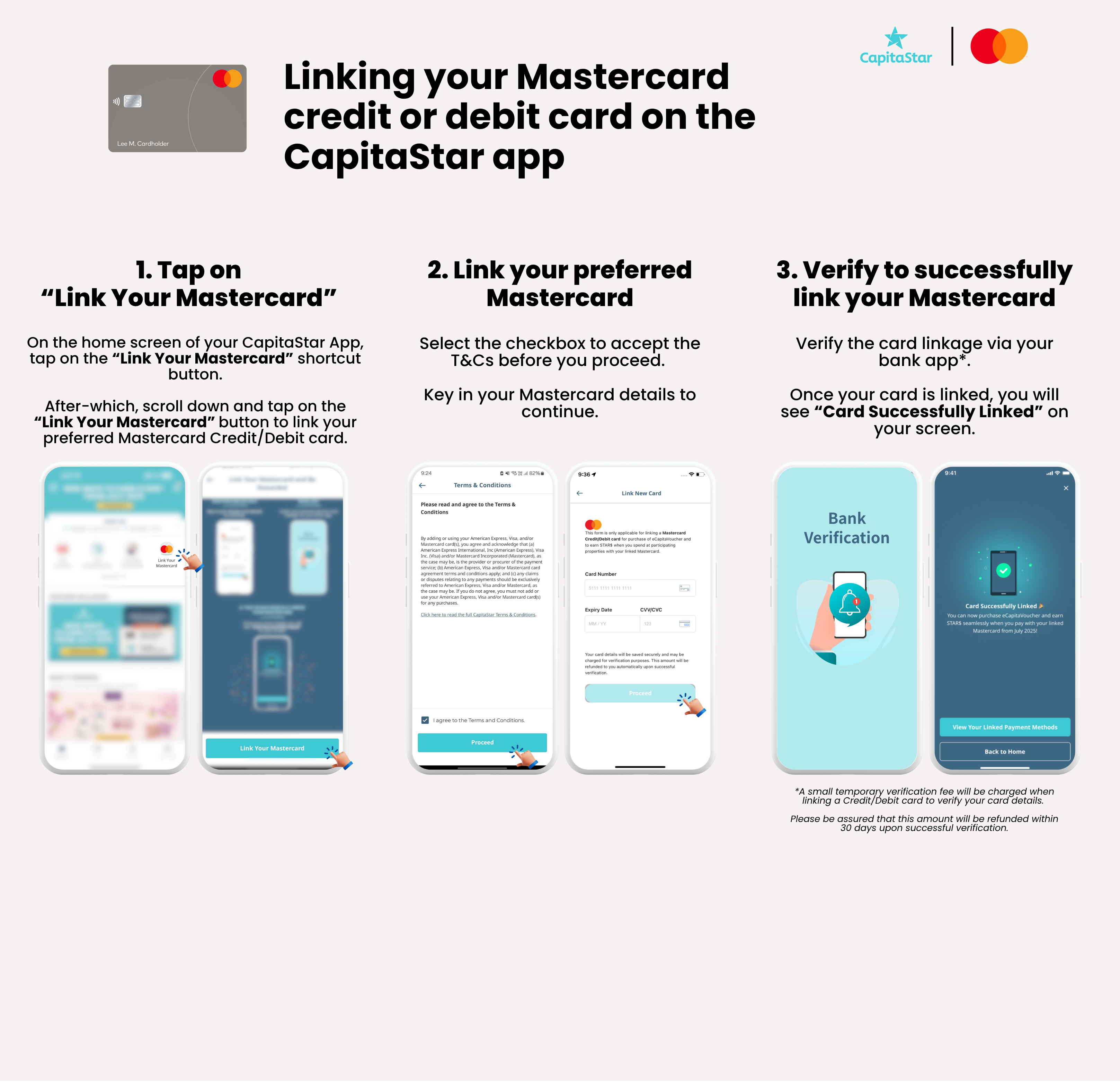 Linkage Screens - Experience Fragment - Link Mastercard Link Mastercard on CapitaStar app