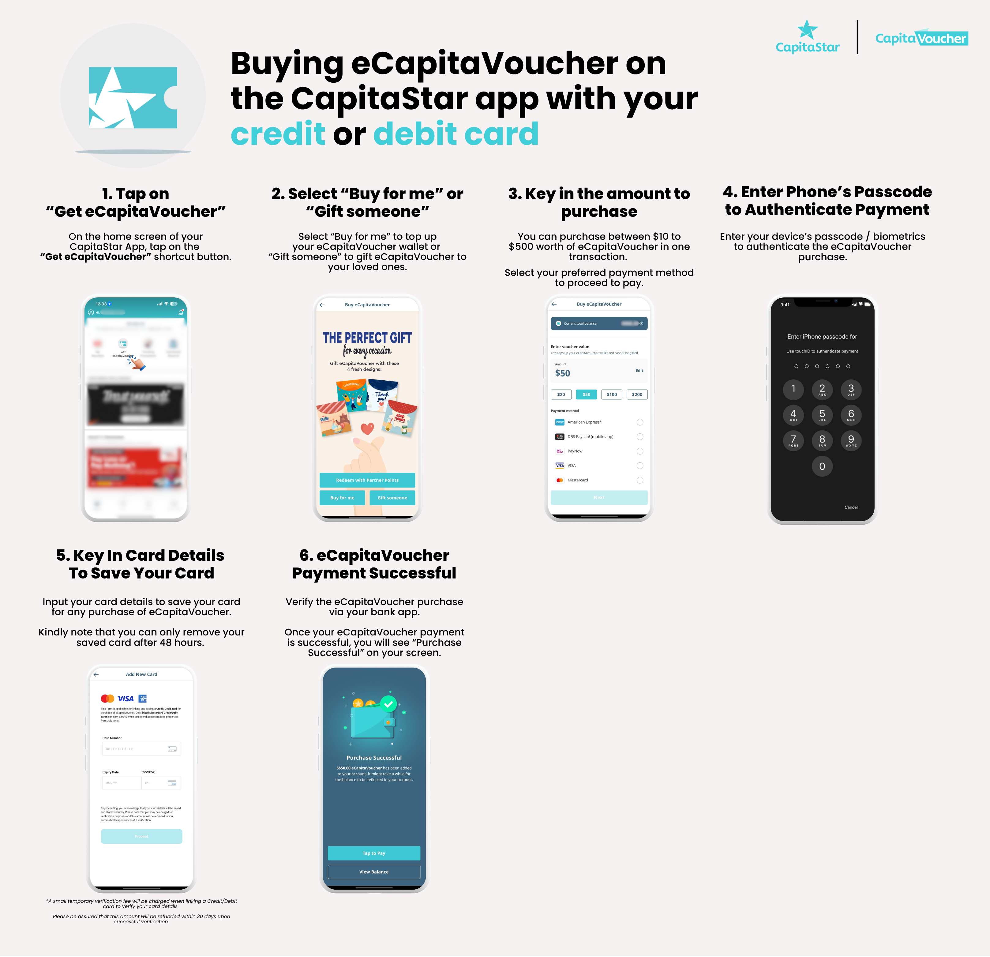 Buying eCapitaVoucher with credit or debit card