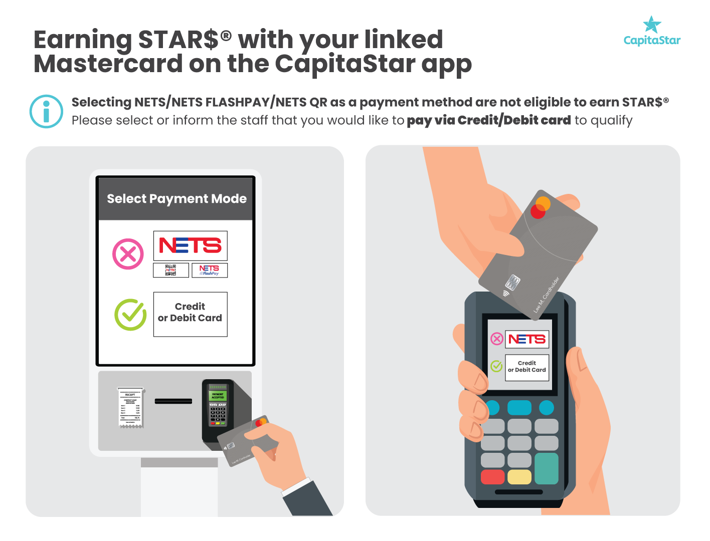 NETS unable to earn STAR$ when paying with Mastercard